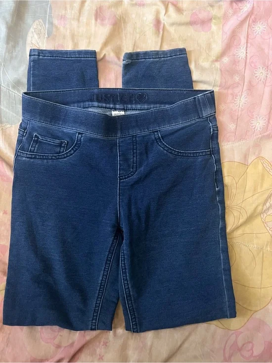 Justice Girls Dark Blue Pull-On Jeggings