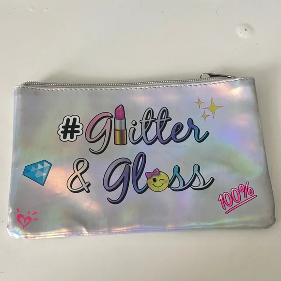 Justice Glitter & Gloss Cosmetic Pouch GUC