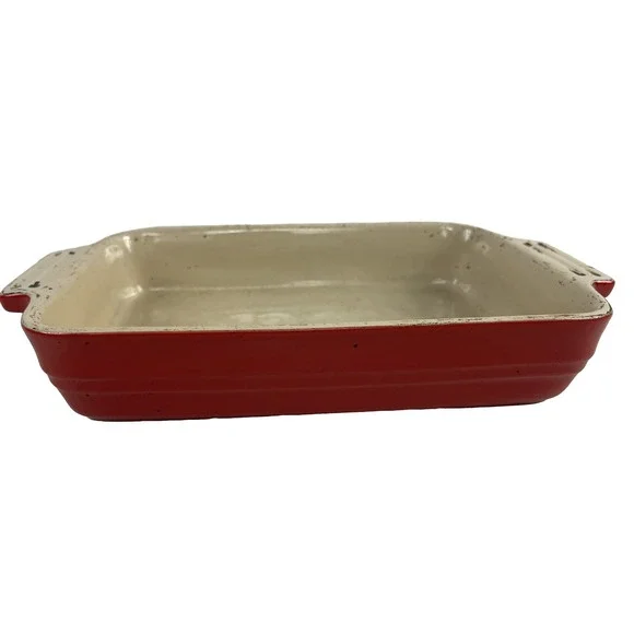 Le Creuset Red Rectangular Casserole Dish 13-13 Handles