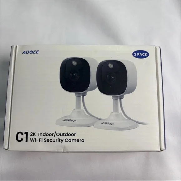 AOQEE 2K Indoor/Outdood Wi-Fi Security Camera-2 Pack-Remote Viewing