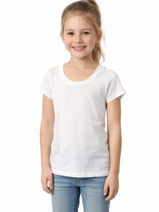 Justice Girls White Short Sleeve Tee Heart Logo Size 8