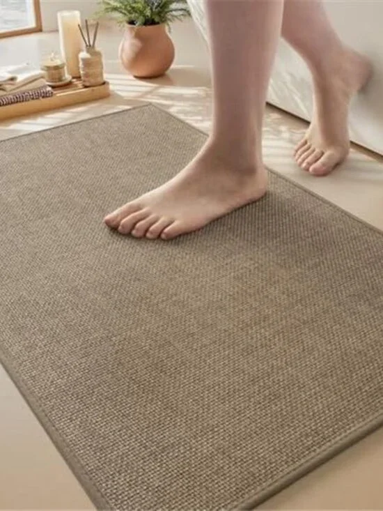 Thin Bath Mat Non Slip Quick Dry Absorbent Bathroom Rug Washable