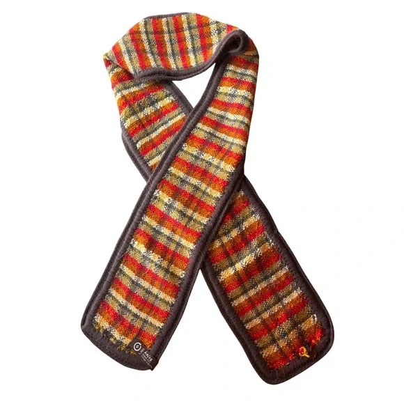 LRG Knits Striped Scarf Multi-Color Orange‎ Red Brown Textured Winter READ