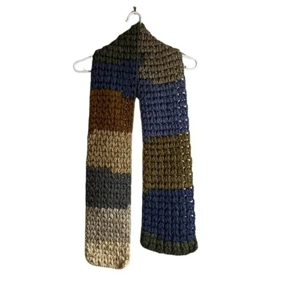 Ultra Soft Color Block Knit Scarf