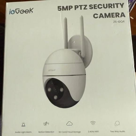 Brand New IeGeek 5MP Security Camera Motion det, sd card 2.4ghz WiFi 2 way audio