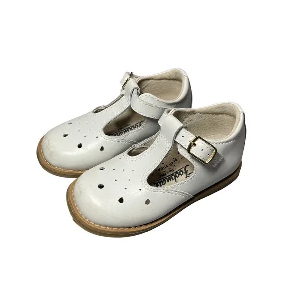 Footmates Mary Jane Shoes‎ Harper White Leather T Strap Kids Size 7 Arch Support