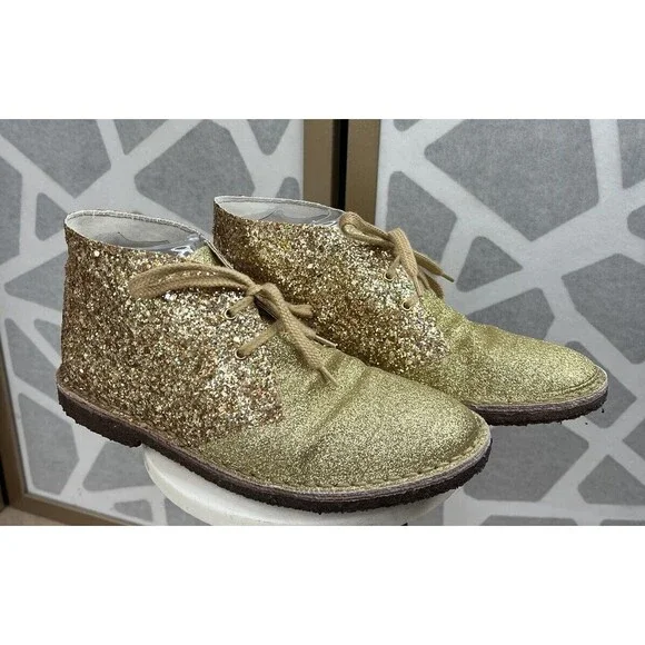 J Crew Crewcuts Glitter Canvas MacAlister Boots K5 Girls 5 Youth Italy Big Kids