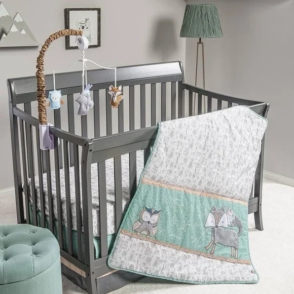 Trend Lab Sawyer 3 Piece Crib Bedding Set Nursery Animals NEW!