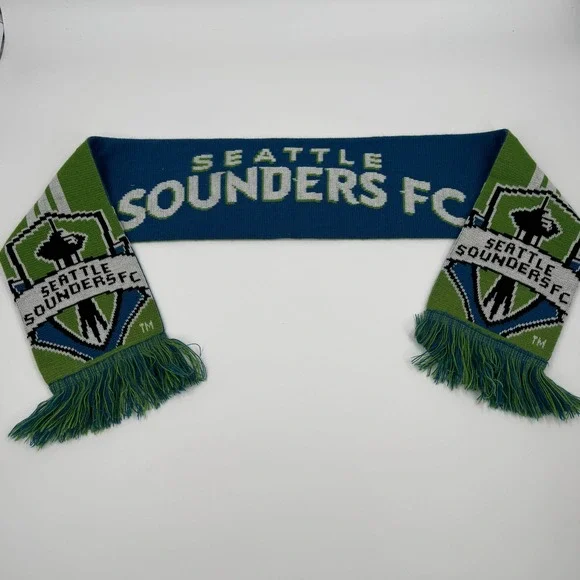 Adidas Seattle Sounders FC Scarf‎ 2010 Season Ticket Member Blue Green Knit MLS