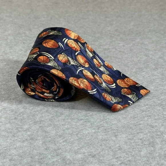 Steven Harris Hand Made Mens Tie Polyester Jacquard Basketball Novelty 58x3.5 in