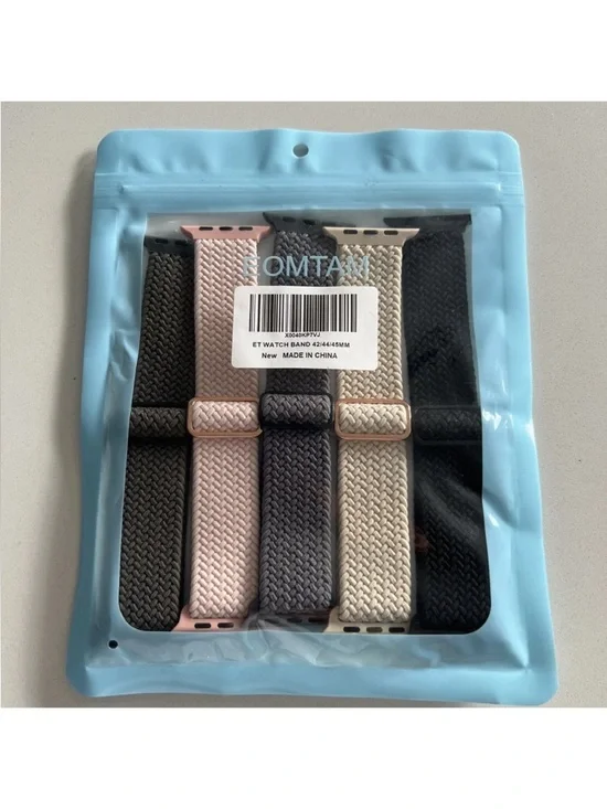 The Eomtam 5 Pack Stretchy Apple Nylon Watch Bands for Apple 42/44/45MM watches.