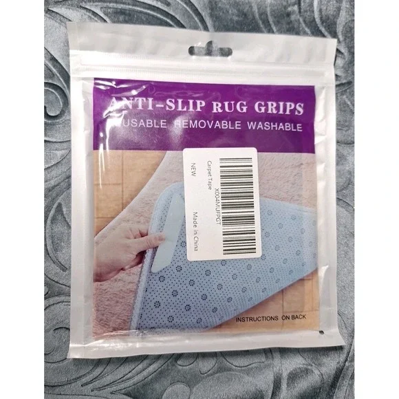 Anti-Slip Rug Grips, Reusable, Removable, Washable, 12 pieces