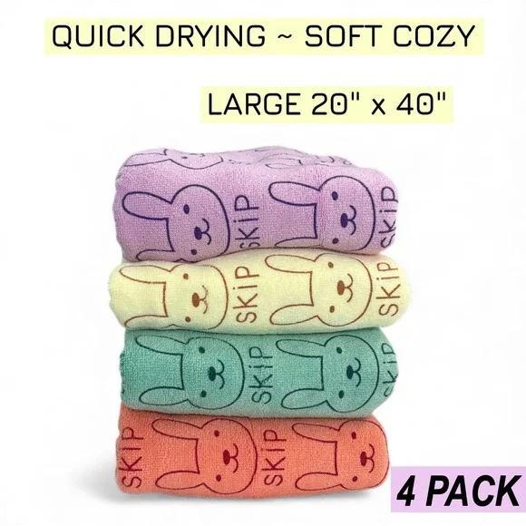 Quick Drying Super Absorbent Microfiber Pet Drying Towels LARGE Grooming‎ 4 pack