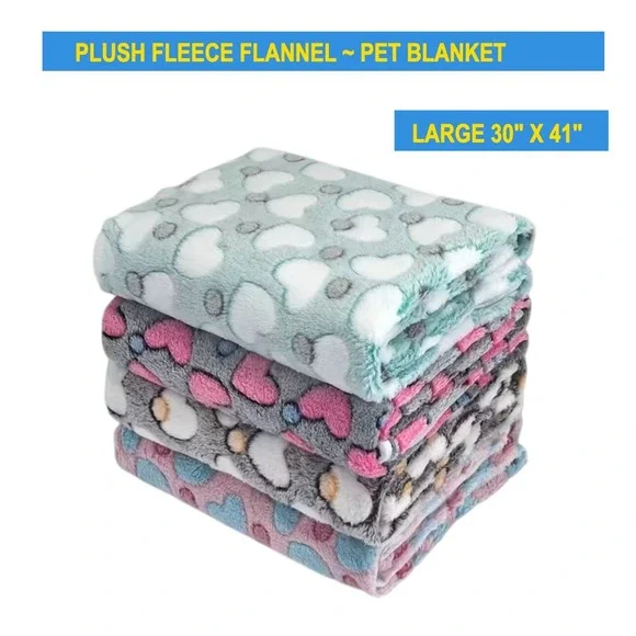 Warm Soft Plush‎ Premium Fleece Pet Cat Dog Heart Blanket PINK 41'x30