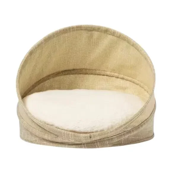 Collapsible Pet Bed Covered Dog Cat Pet Cave 16” Fleece Pillow Boots Barkley New
