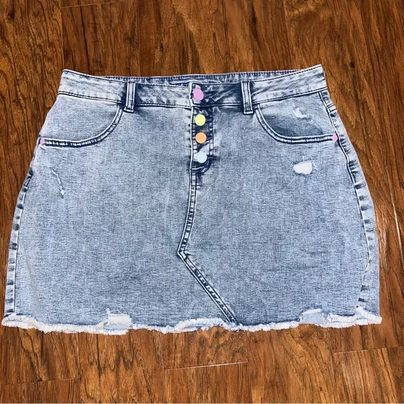 Girls Justice Blue Mini Pencil Denim Skort