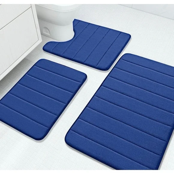Memory Foam 3 Pieces Bathroom Rugs