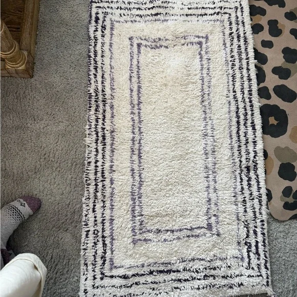 Set of 2 Plush 100% cotton rugs washable