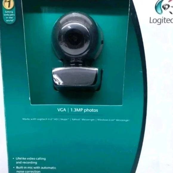 Logitech Silver and Black VGA Webcam