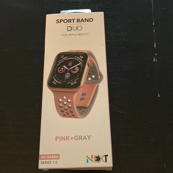 🍍Sport Band For Apple Watch/ series 1-5/42-44mm/ pink+gray 🍍F-2