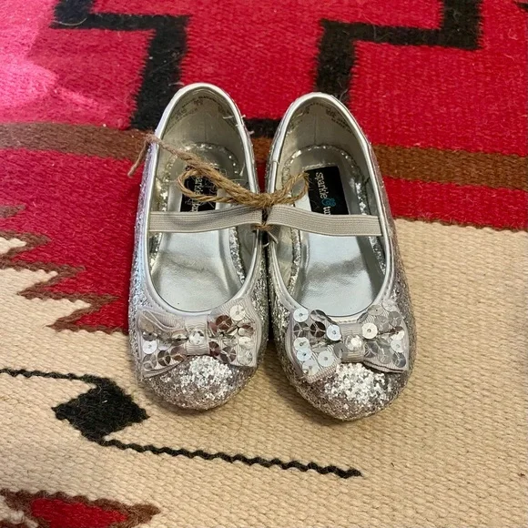 Kids Silver Glitter Shoes