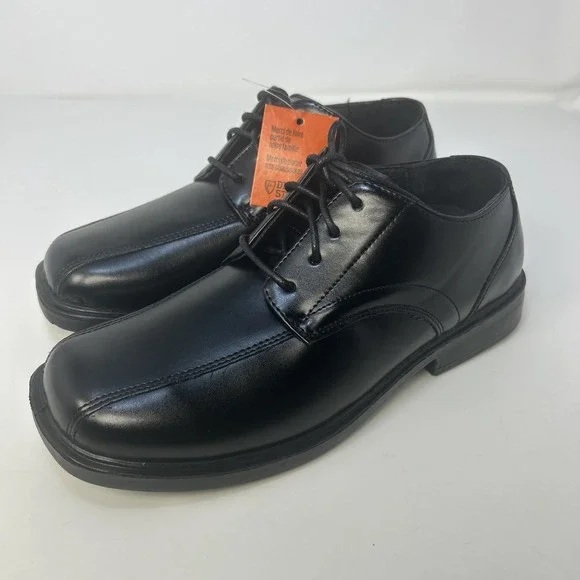Deer Stags Gabe‎ Boys Black Lace-Up Oxford Dress Shoes Size 4M NIB