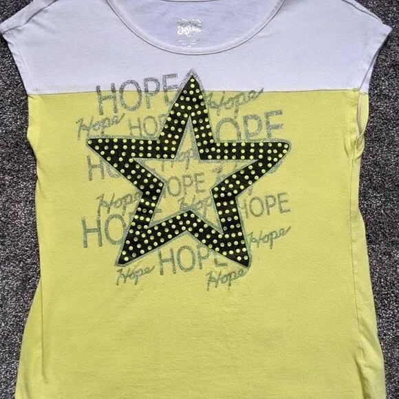 JUSTICE Yellow Star shirt Hope Size 16
