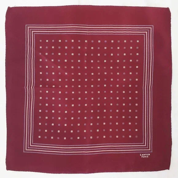 Ralph Lauren Lanvin Charles Tyrwhitt Men's Set of 3 Silk Pocket Squares Designer