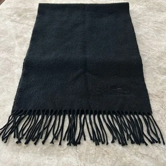 LONGCHAMP Black Cashmere Scarf