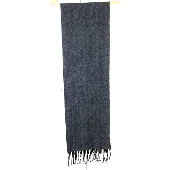 2 Pc Murano by Raffi Heather Gray Wool Scarf & Gray Skull Cap Unisex Preppy