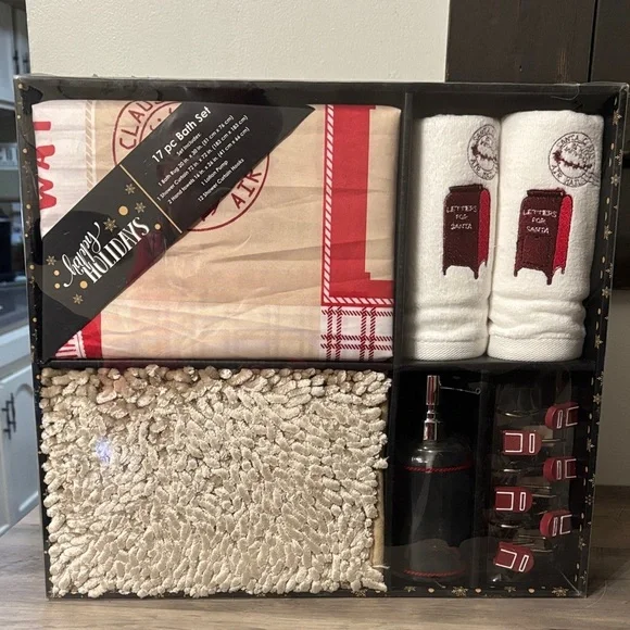 NIB MACY'S Idea Nuova LETTERS FOR SANTA 17-Piece CHRISTMAS Holiday Bath Set
