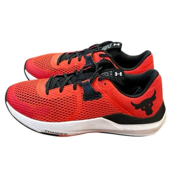 Under Armour Project Rock BSR 3 Training Sneakers Red Black M8.5 W10 Gym Shoes