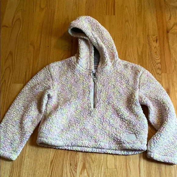 Justice Kids' Sherpa Hoodie - Cream and Pink