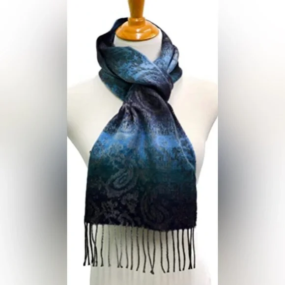 Steve Madden Blue Gradient Paisley Scarf
