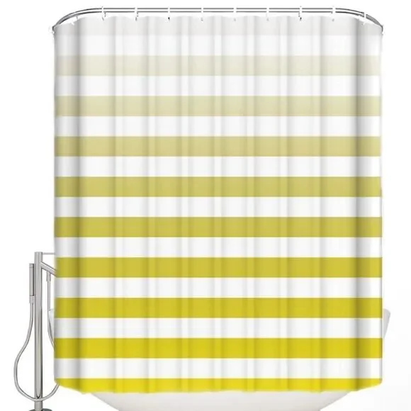 Moroccan Vintage Geometric Pattern Bathroom Curtain With 12 Hooks,