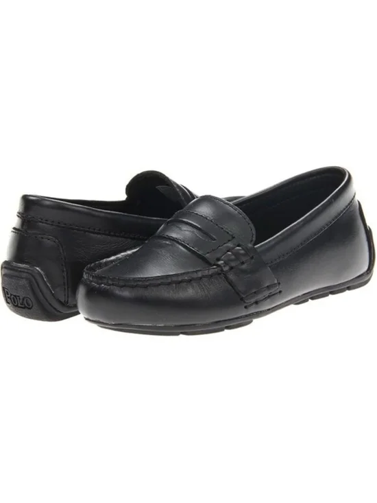 Polo Ralph Lauren Telly Black Leather Driving Mocassin Penny Loafer Size 35/ Y4