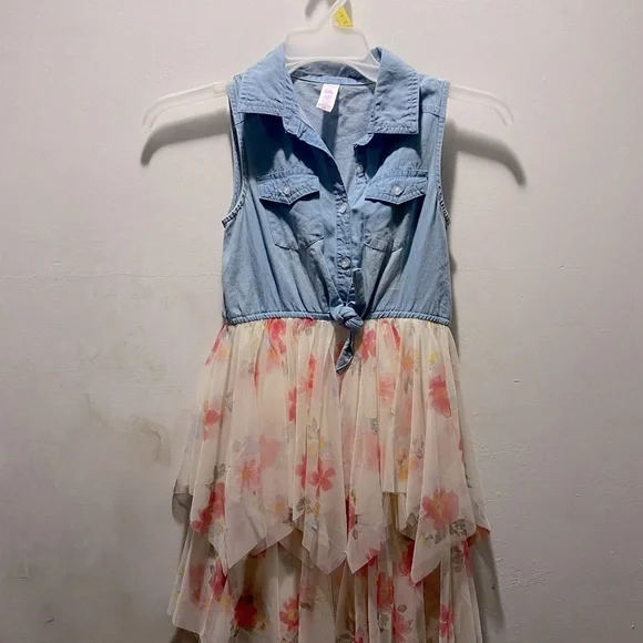 Justice, denim and floral dress
