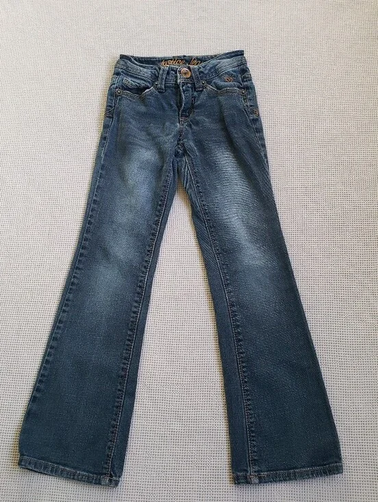 Justice Girls Size 8S Blue Flared Jeans Cotton blend