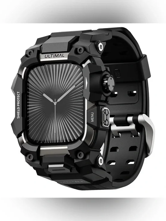 Rugged Smartwatch Band 46mm for Apple Series 11/10 BLACK Fits 6.3-9” wrist