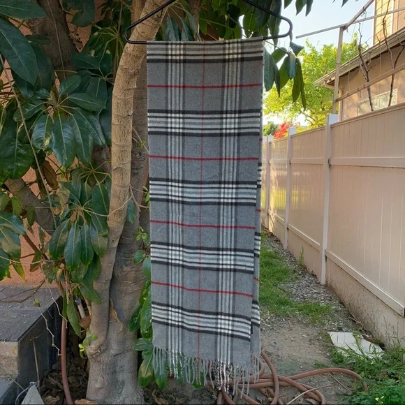 Bloomingdale’s grey Plaid scarf!