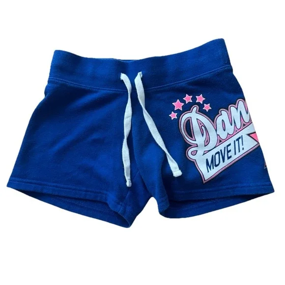 Vintage Justice Shorts Girls 8 Blue DANCE Active Varsity Athleisure Lounge Cozy