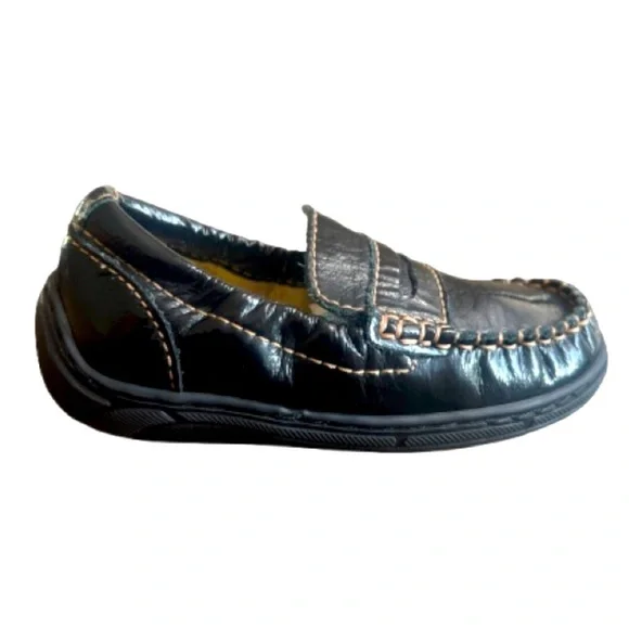 Primigi Boys Shiny Patton Leather ‎ Black Kids Moccasins Loafer Shoes