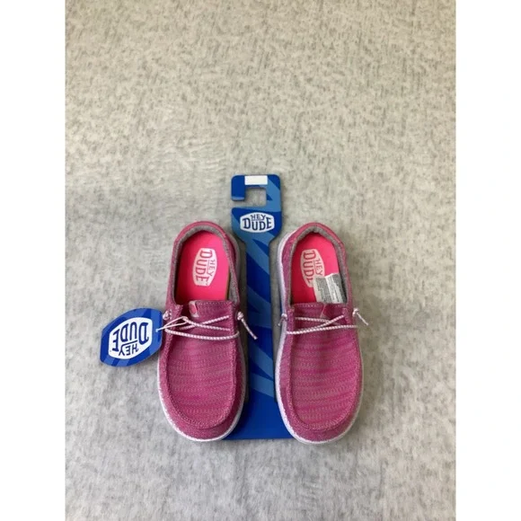 Hey Dude Wendy Youth Sport Mesh Bright Pink Slip On Shoes 40449-6WX Size J1