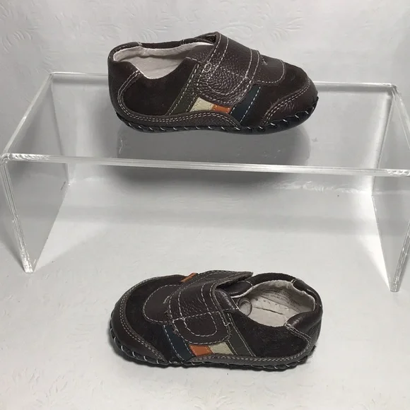 Pediped Brand Baby Shoes Moccasins Brown Leather Upper, Lining & Soles Sz 6-12 M