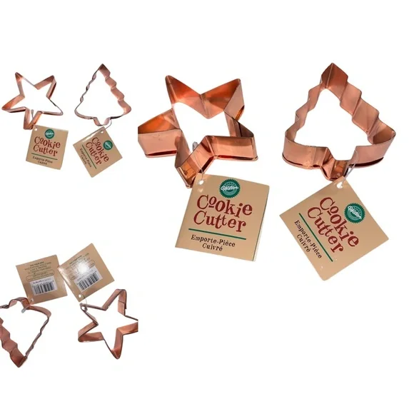 NWT Vintage Wilton Christmas Tree‎ Star Holiday Copper Clad Cookie Cutter Baking