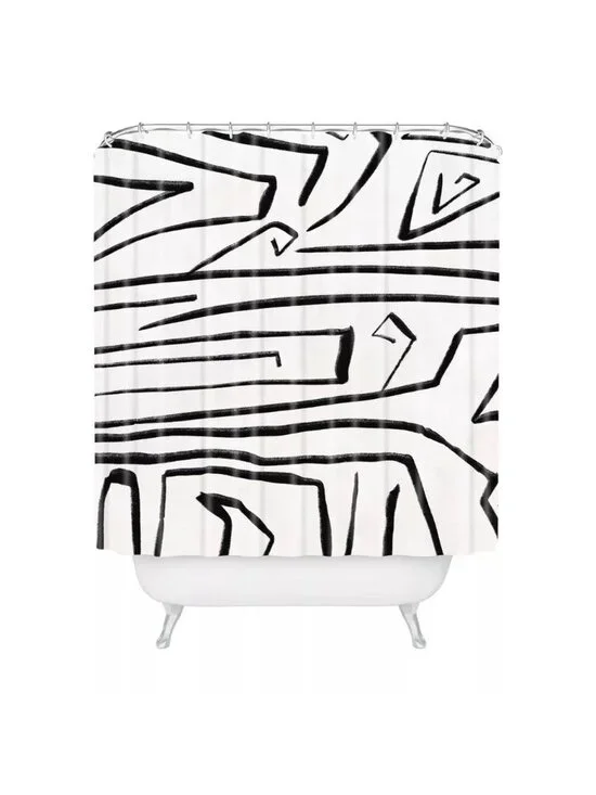 Viviana Gonzalez Deny Designs Black & White Geo Print Shower Curtain 69