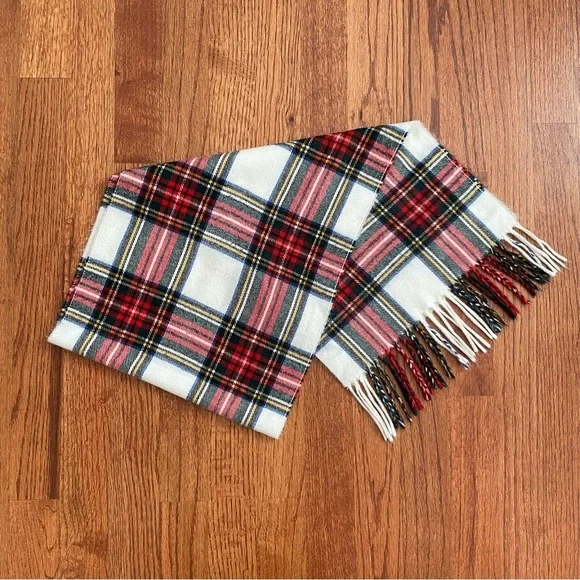 Christian Dior Monsieur Cashmaire plaid fringe scarf