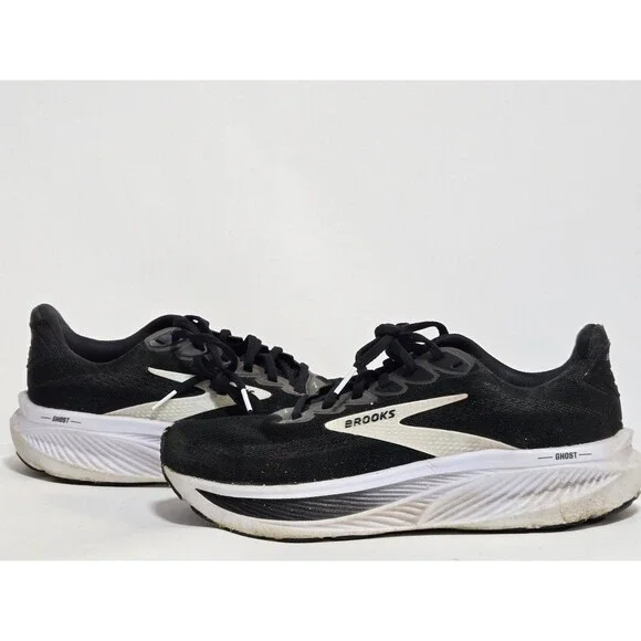 Brooks Sneakers Mens Size 8 2E Ghost 17 Running Wide Black White Jogging Casual