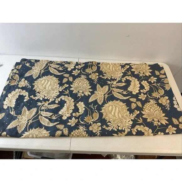 Pottery Barn Margaret Linen Blend Shower Curtain 72'' Blue HTF Rare