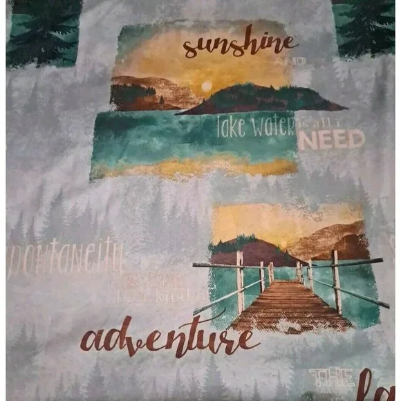 Lake House Shower Curtain Outdoors Adventure Cabin Lodge Decor Water Mainstays